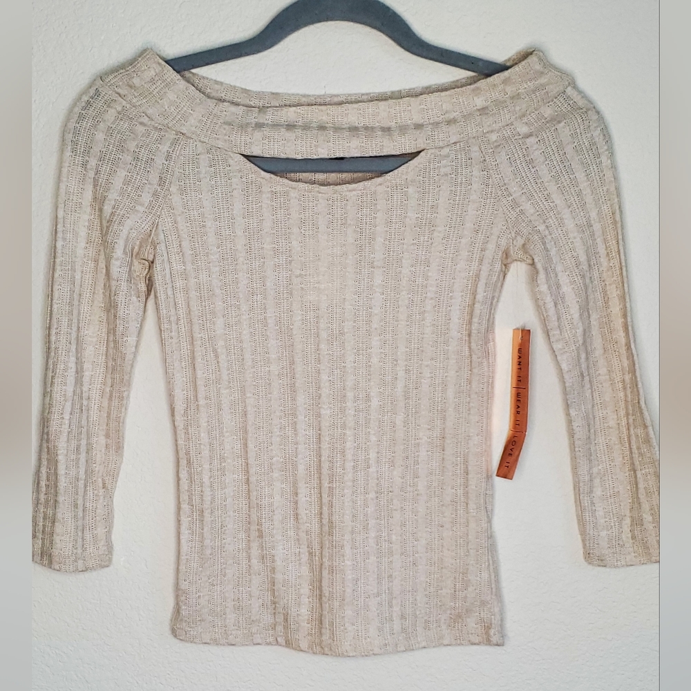 Almost Famous cream knit top